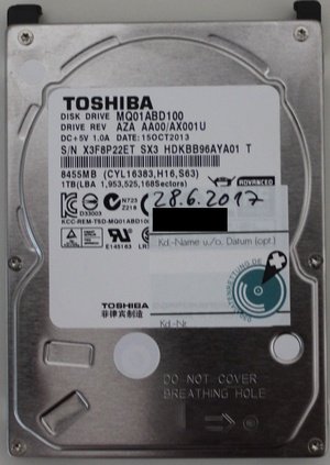 Datenrettung externe Toshiba Festplatte